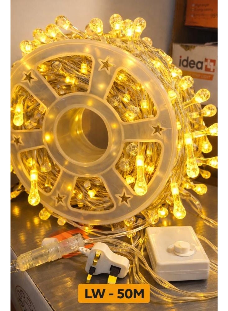 50-meter decorative rope light, yellow 3000K, batten type, you can connect multiple coils together, dynamic lighting, IP67 - Image 1